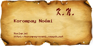 Korompay Noémi névjegykártya