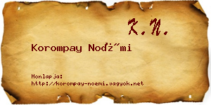 Korompay Noémi névjegykártya